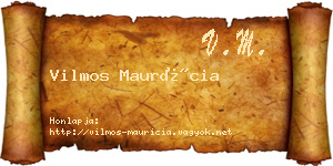 Vilmos Maurícia névjegykártya